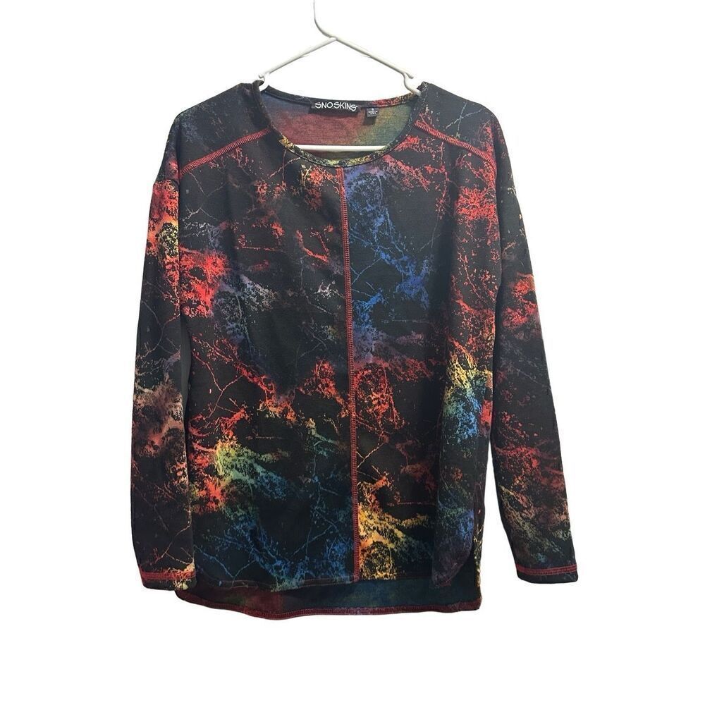 Women’s Snoskins Long Sleeve Multi-Color Marbleized Shirt Sz. S
